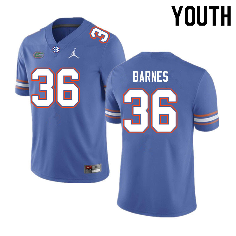 Youth #36 Cornelius Barnes Florida Gators College Football Jerseys Sale-Royal
